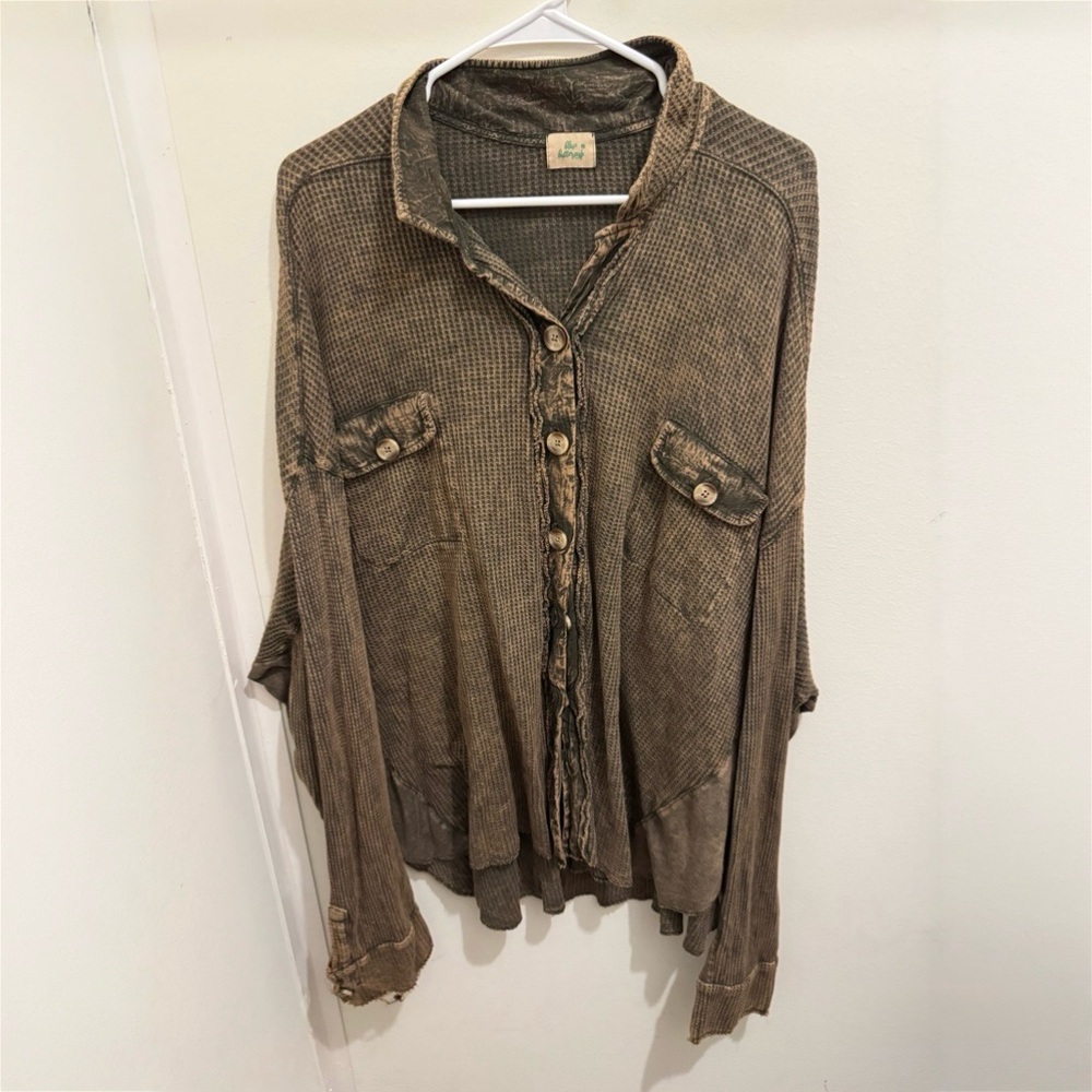 Brown Button-Up Shirt